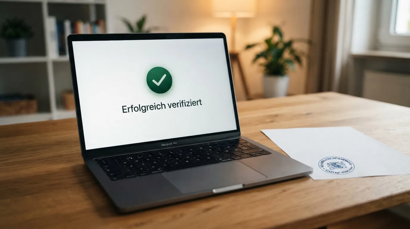 Nahaufnahme einer gedruckten Liste zugelassener Anbieter neben einem amtlichen Prüfsiegel.